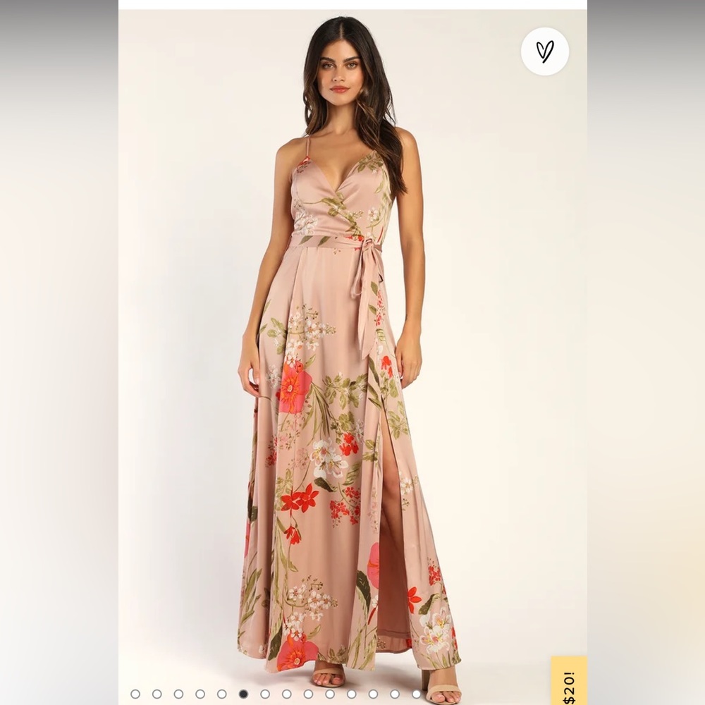 Silky satin floral maxi dress from Lulu’s